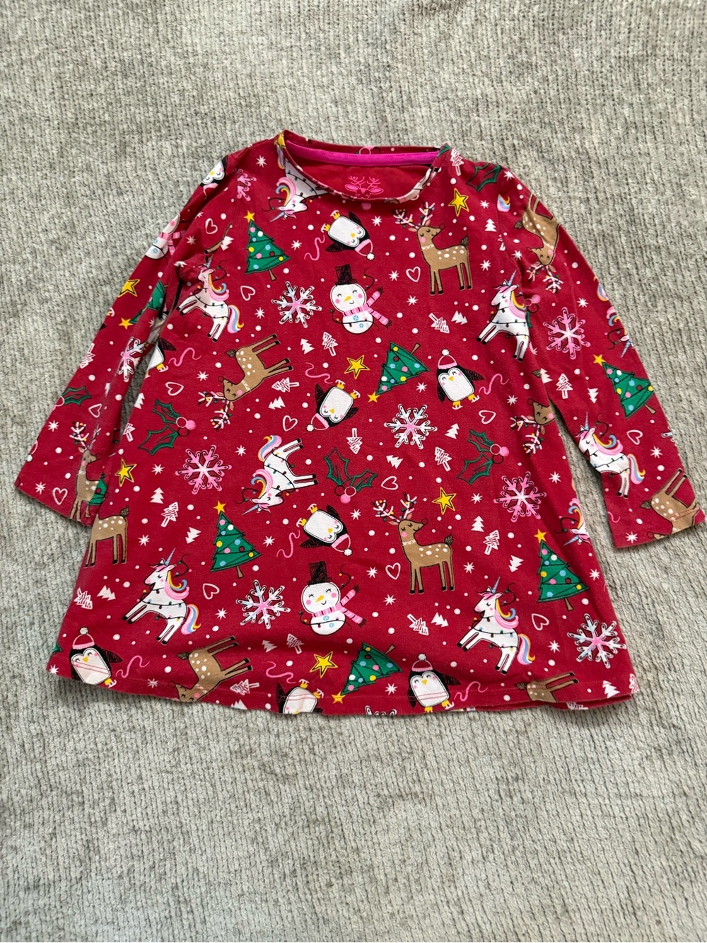 F&F Girls Christmas Unicorn Reindeer Penguin Dress 4-5 Years